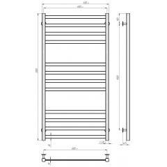 Рушникосушарка електрична Avast П12 600х1200 Deffi Чорний JD04 (B.AV.120.60.12.E.B.R.2) Іршава