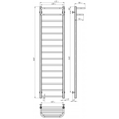 Рушникосушарка електрична Lux Hotel П15 400х1600 Deffi Хром JD04 (A.LH.160.40.15.E.C.L.2) Ізюм