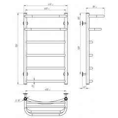 Рушникосушарка електрична Готель П6 400х700 Deffi Хром JD03 (C.OD.70.40.6.E.C.R.1) Боярка