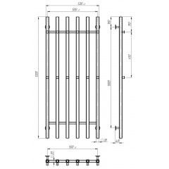 Рушникосушарка електрична Split П6 500х1200 Deffi Хром JD04 (A.SP.120.50.6.E.C.R.2) Івано-Франківськ