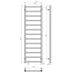 Рушникосушарка електрична Forest П13 400х1400 Deffi Чорний JD04 (A.FR.140.40.13.E.B.L.2) Тернопіль