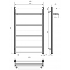 Рушникосушарка електрична Lux Hotel П9 600х1000 Deffi Хром JD04 (A.LH.100.60.9.E.C.L.2) Івано-Франківськ