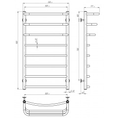 Полотенцесушитель электрический Каскад Дуга П8 500х900 Deffi Хром JD03 (C.KD.90.50.8.E.C.L.1) Ровно