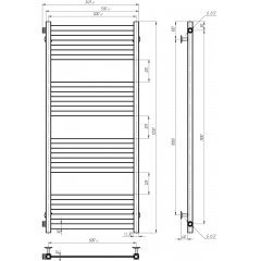 Рушникосушарка водяна Magnus П16 500х1200 Deffi Чорний (A.MA.120.50.16.B.B) Київ