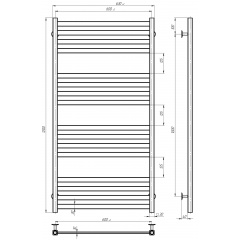 Полотенцесушитель электрический Magnus П16 600х1200 Deffi Черный JD04 (A.MA.120.60.16.E.B.L.2) Черновцы