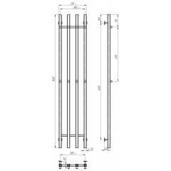 Рушникосушарка електрична Split П4 300х1600 Deffi Хром JD04 (A.SP.160.30.4.E.C.R.2) Херсон