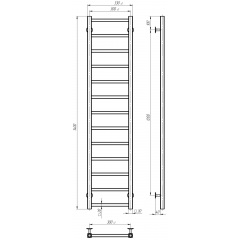 Рушникосушарка електрична Forest П13 300х1400 Deffi Хром JD04 (A.FR.140.30.13.E.C.L.2) Дніпро