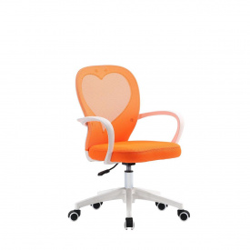 Крісло поворотне STACEY оранжеве/білий каркас
