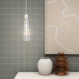 Світильник підвісний MSK Electric Parma в стилі лофт під лампу Е27 NL 3890 WH білий