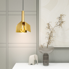 Світильник підвісний MSK Electric Turin у стилі лофт під лампу Е27 MR 2030 GD муар золото