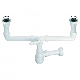 Сифон для кухонной мойки McAlpine двойной, пластик (CDBAWW-P)