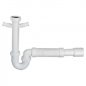 Сифон для кухонной мойки McAlpine пластик, белый (HC7-ССFL)