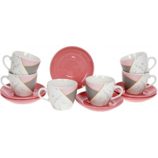 Кофейный набор на 6 персон 240мл Pink-Gray Marble Bona DP118087