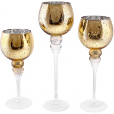 Интерьерные подсвечники в наборе 30см 35см 40см Sizzo Gold DP218751 BonaDi