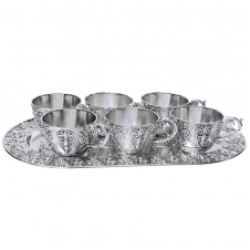 Чашки на подносе 6 шт Persephone SS33032 Sabefet