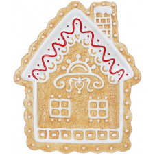 Новогодний набор с 4 тарелок Gingerbread house 26х22 см Разноцветный BonaDi DP232366