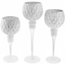Интерьерные подсвечники в наборе 30см 35см 40см Mat White DP218754 BonaDi