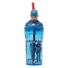 Бутылка с трубочкой 360 мл Stor Avengers Captain America (74866)