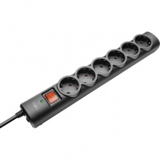 Мережевий фільтр 1.8 м Trust Surge Guard 6XSchuko на 6 розеток Black