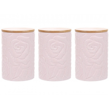 Банки Lefard Porcelain Rose Pink 3 шт 500 мл Розовый (AL186529)
