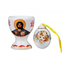 Подставка под яйцо и сольница 2 предмета Святой 6 см Lefard