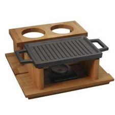 Тарелка порционная на деревяной подставке Lava Hot plate 22х15 см Черный LV ECO HP 2215 T13 K44