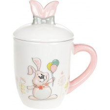 Чашка ceramic с крышкой Bona Веселый кролик 360 мл DP39630