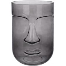 Скляна ваза BonaDi Face 15х20 см Сірий DP233174