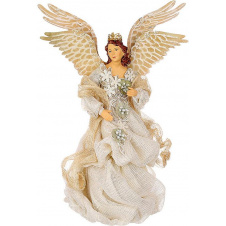 Статуетка Christmas White Angel з квітами 23х14х33 см BonaDi Різнокольоровий DP231182
