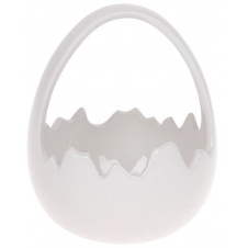 Декоративная конфетница Яйцо White 14х13.5х17см (кашпо) DP78871 BonaDi