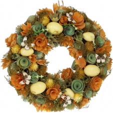 Декоративный венок подвесной Orange Flowers Ø33cm Bona DP118247