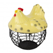 Ваза под фрукты Hen Yellow 21х24 см с крышкой Lefard AL118005
