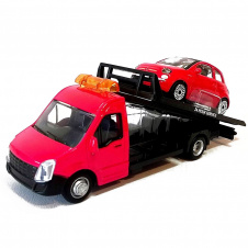 Игровой набор Bburago Автоперевозчик с машинкой Fiat Red OL32845