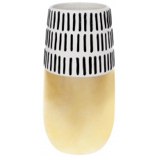 Ваза ceramic Kamarin 25.5см Black смуги із золотом Bona DP67929