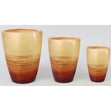 Набор 3 вазы Gold Motifs Brown 17.5 см 15 см и 12 см Bona DP41664