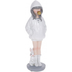 Фигурка интерьерная 7.5х9х26 см White Девочка с Кроликом Bona DP118507 Николаев