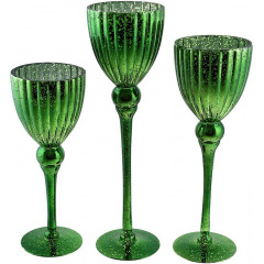 Интерьерные подсвечники в наборе 30см 35см 40см Christmas Green DP218759 BonaDi Полтава