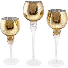 Интерьерные подсвечники в наборе 30см 35см 40см Sizzo Gold DP218751 BonaDi Київ