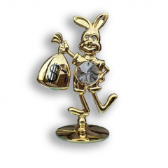 Статуетка Crystocraft Кролик Мішок бабла зі стразами Swarovski 7,5 см Gold (AL186565) Полтава