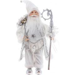 Декоративний Santa в кольорі срібло з подарунками та палицею 45см BonaDi DP219400 Запоріжжя