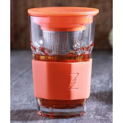 Заварник-стакан с силиконовой защитой и ситечком ZestGlass 415 мл Orange DP83528 Pasabahce Херсон