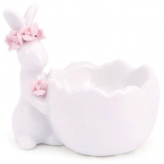 Подставка для яйца Кролик с розовым веночком ceramic DP66840 BonaDi Кропивницкий