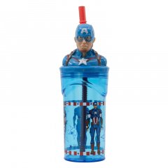 Пляшка з трубочкою 360 мл Stor Avengers Captain America (74866) Токмак