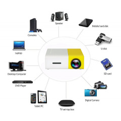 Проектор Led Projector YG300 мультимедийный с динамиком Белый с желтым (005609) Купянск