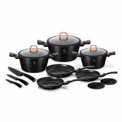 Набор посуды 14 предметов Berlinger Haus Black Rose Collection (BH-7187) Одеса