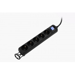 Мережевий фільтр подовжувач 2E U05ES15M1.5BK 5 розеток 1,5 black Рівне