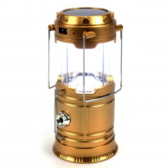 Кемпинговый фонарь аккумуляторный JT G5800 с солнечной батареей и USB Gold Каменка-Днепровская
