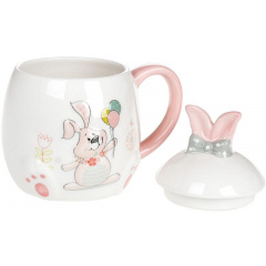 Чашка ceramic с крышкой Bona Веселый кролик 450 мл DP39622 Київ