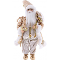 Декоративний Santa в кольорі шампань з палицею та подарунками BonaDi 45см DP219418 Якимівка