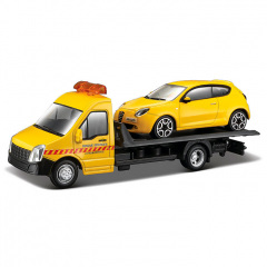 Игровой набор Bburago Автоперевозчик с машинкой Alfa Romeo Mito Yellow OL32844 Дніпро